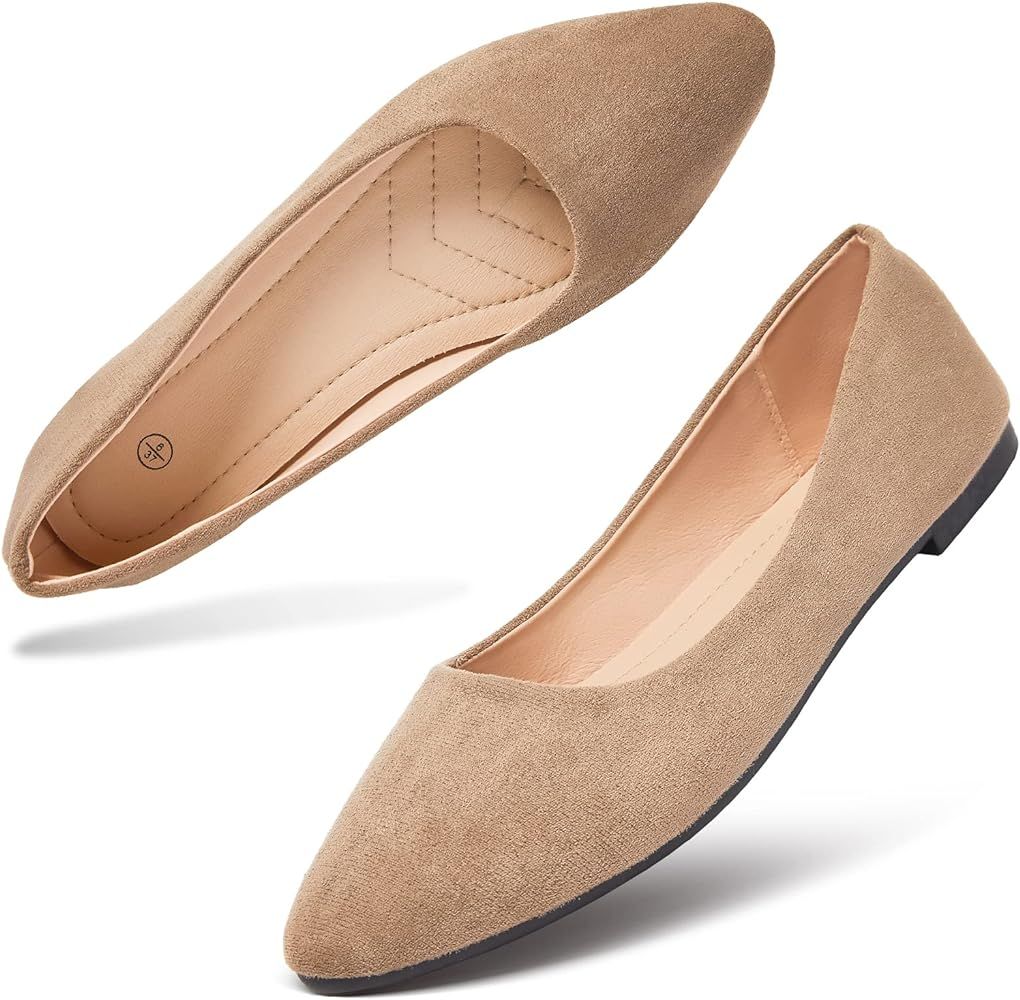 hash bubbie Women Ballet Black Flats Shoes Comfortable Slip on Shoes Casual Dress Shoes Slip on Shoe | Amazon (US)