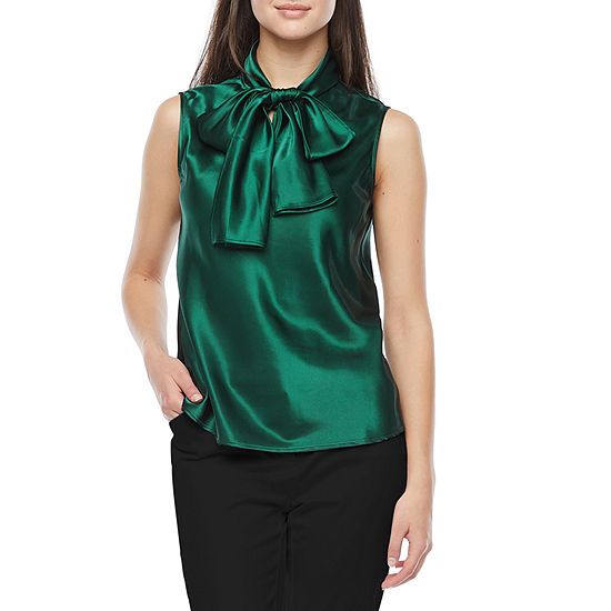 Black Label by Evan-Picone Womens Sleeveless Tie Neck Blouse | JCPenney