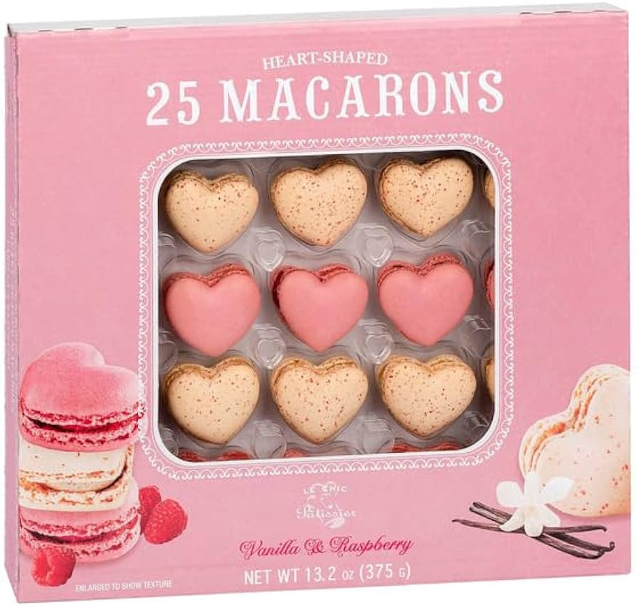 La Chic Patissier Heart Shaped Macarons, 25-Count Box - Authentic French Style Gourmet Macaroons ... | Amazon (US)
