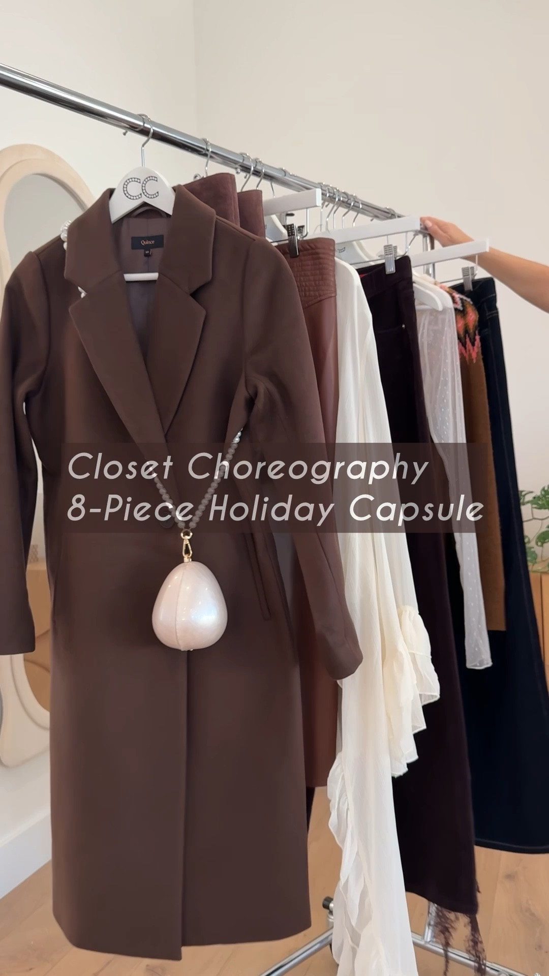 Eight piece holiday capsule wardrobe you will wear everywhere. 

Don’t worry it all just looks expensive, but collectively will make more than enough outfits than we have days between now and Christmas!

Shop the complete capsule and more samples like this one on closetchoreography.com