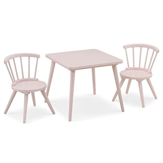 Amazon.com: Delta Children Windsor Kids Wood Table Chair Set (2 Chairs Included) - Ideal for Arts... | Amazon (US)