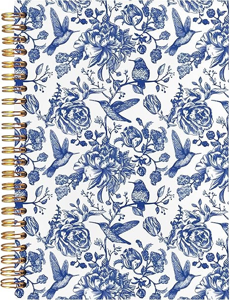 BearCake Chinoiserie Grandmillennial Notebook Journal, Blue Floral Aesthetic Notebook, Chinoiseri... | Amazon (US)