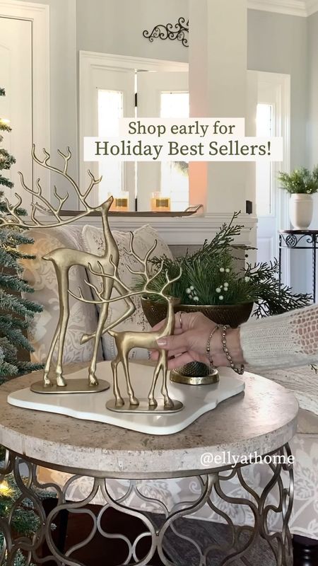 Shop early for best selling holiday brass sculptured reindeer from Pottery Barn! Also available in a dark bronze. Shop the collection, stocking holder, candleholders, sculptured Christmas trees. Shop new holiday decor at Pottery Barn. Free shipping. Christmas, holiday decorating. 

#LTKHoliday #LTKSeasonal #LTKhome