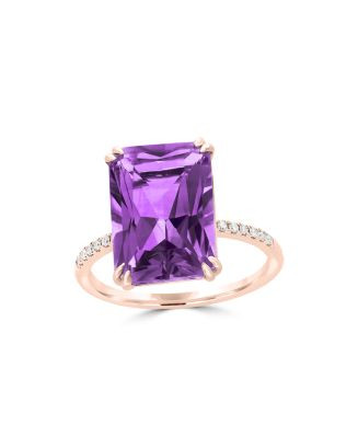 Amethyst and Diamond Statement Ring in 14K Rose Gold | Bloomingdale's (US)