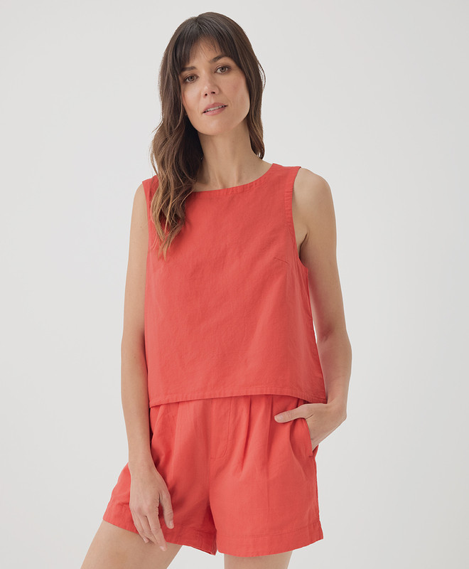Women’s Canopy Linen Blend Tulip Back Tank made with Organic Cotton | Pact | Pact Apparel