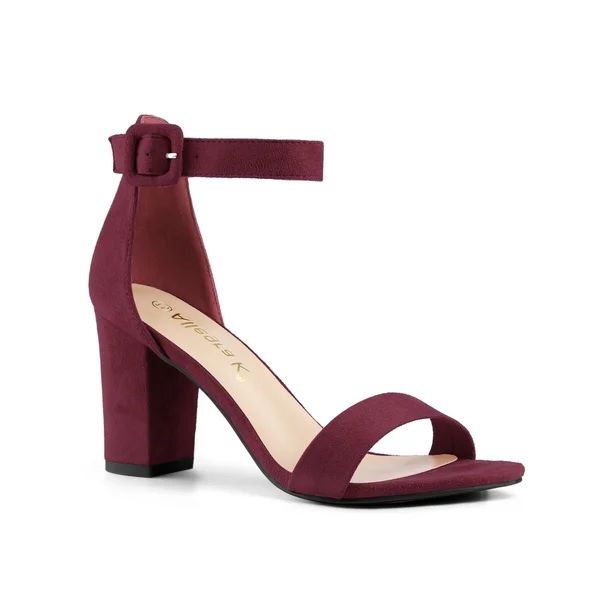 Allegra K Women's Chunky High Heel Ankle Strap Sandals | Walmart (US)