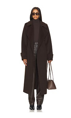 LAMARQUE Margaret Coat in Dark Brown from Revolve.com | Revolve Clothing (Global)