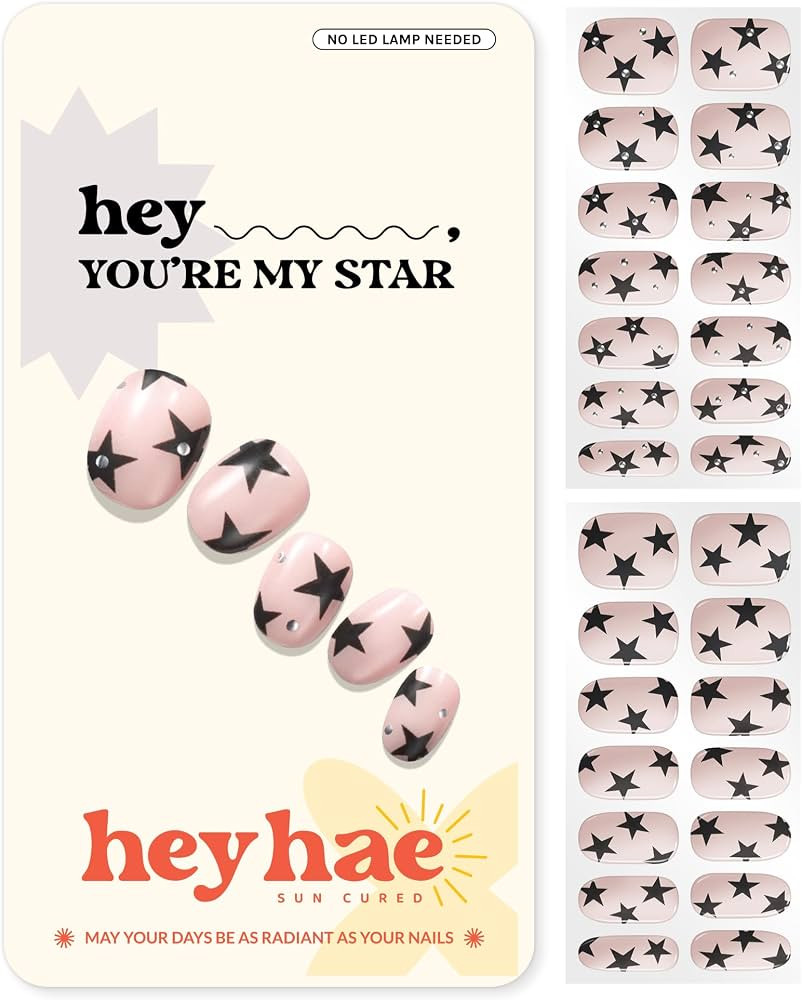 Heyhae Semi Cured Gel Nail Strips | No LED Lamp Needed | Glitter, Pink, Spring | Easy Apply & Rem... | Amazon (US)