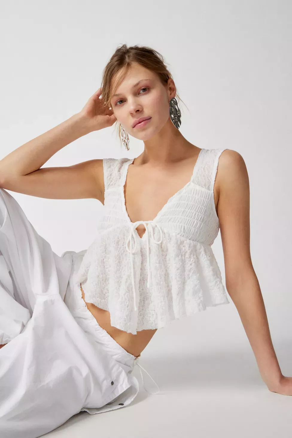 UO Eve Embroidered Corset Top