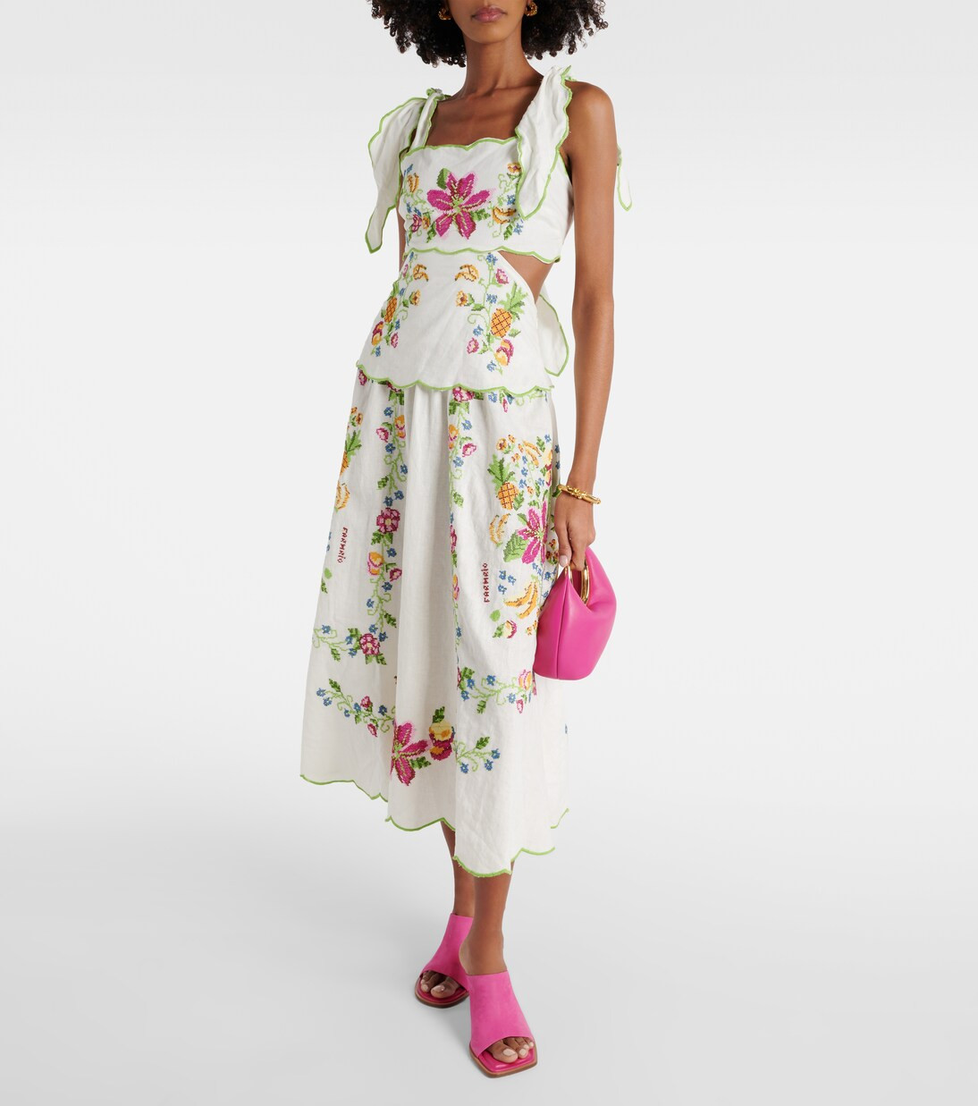 Tropical Romance embroidered midi dress | Mytheresa (US/CA)