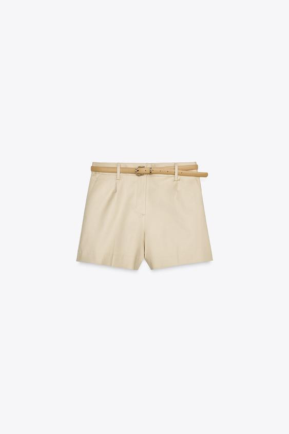 DARTED BERMUDA SHORTS WITH BELT | Zara UK