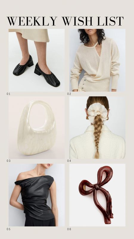 On my wish list this week… 👛
Spring outfits | All cream outfit | Bow aesthetic claw hair clip | Pearl bag | Wedding guest outfits | Leather top | Jumbo scrunchie | Accessories 

#LTKshoecrush #LTKparties #LTKitbag