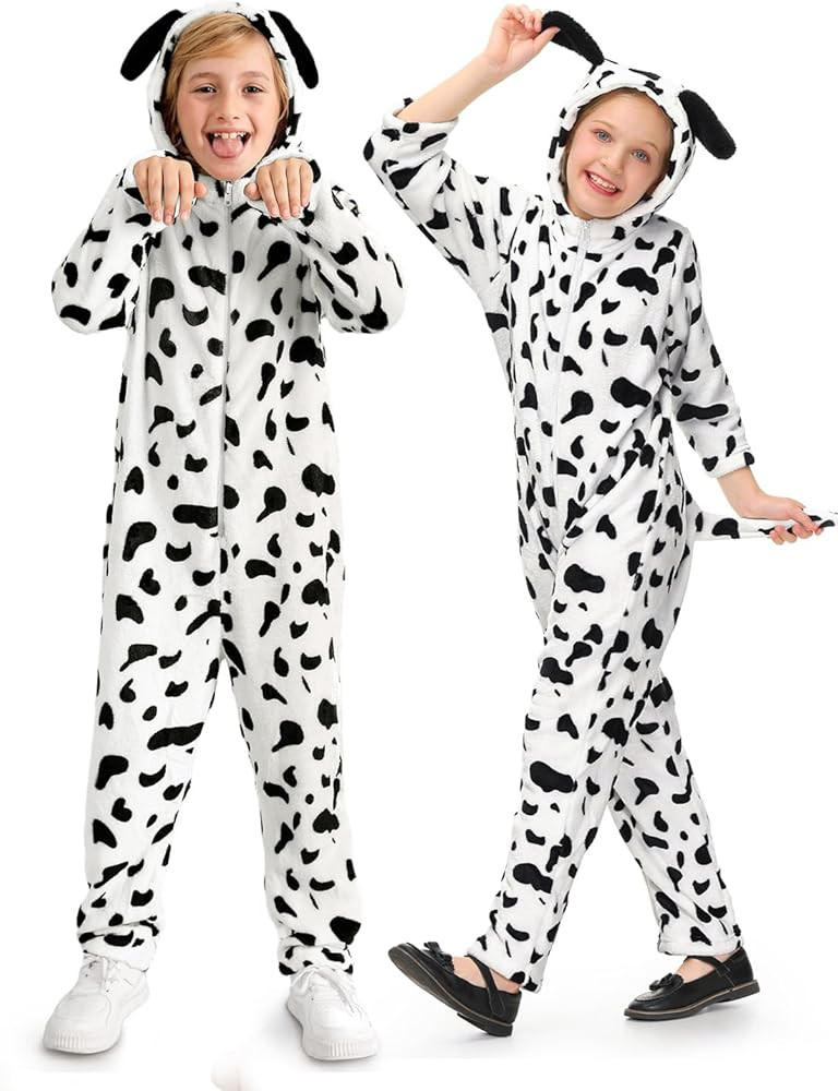 BesserBay Kids Halloween Fleece Animals Costume Soft Zipper Onesie with Tail 2-14 Years | Amazon (US)