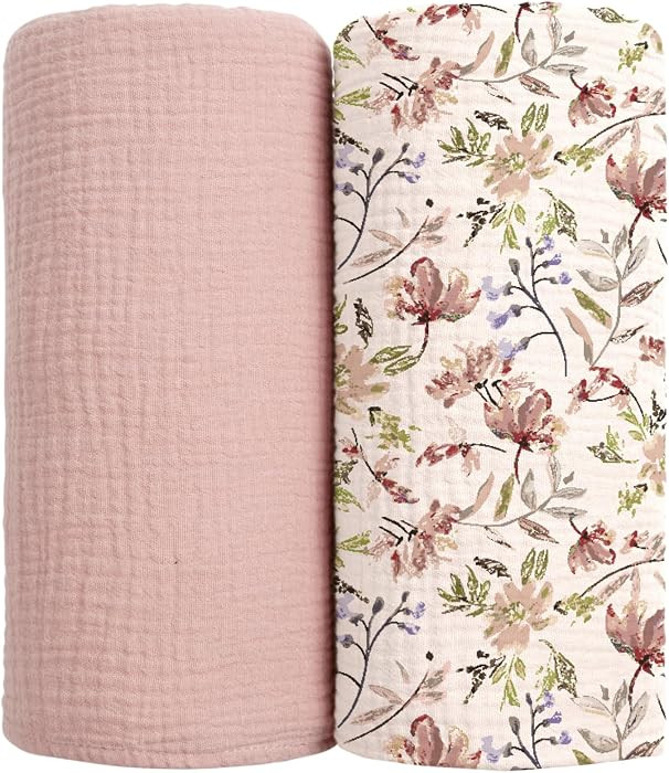 lulumoon Muslin Swaddle Blankets for Baby: Soft Cotton Newborn Receiving Blankets - Floral Print ... | Amazon (US)