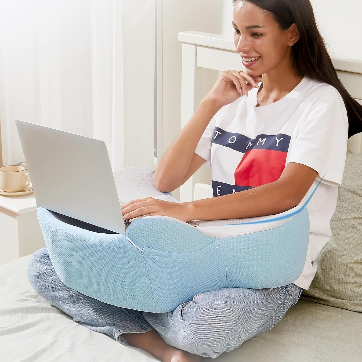 Reading Pillow, Lap Desk, Soft Laptop Pillow for Lap, Portable Desk, Gaming Pillow for Bed, Couch... | Amazon (US)