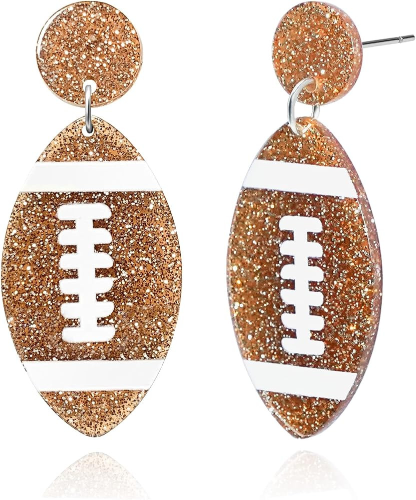 Acrylic Football Earrings for Women Lightweight Hypoallergenic Dangle Earrings for Game Day Footb... | Amazon (US)