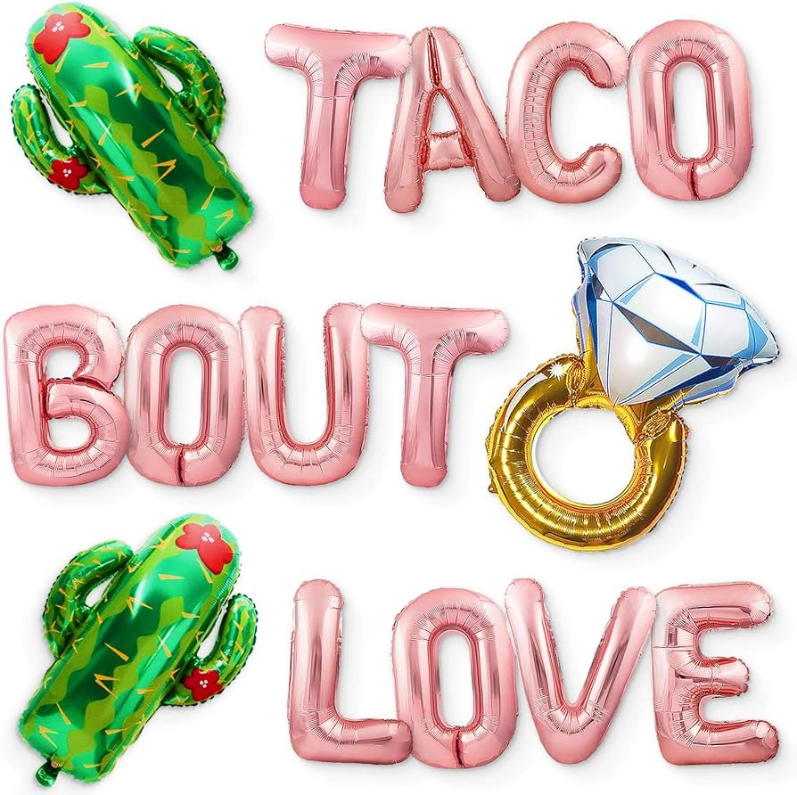 Big TACO BOUT LOVE Balloons Bachelorette Party Decorations Kit - Bridal Shower Party Balloons & S... | Amazon (US)