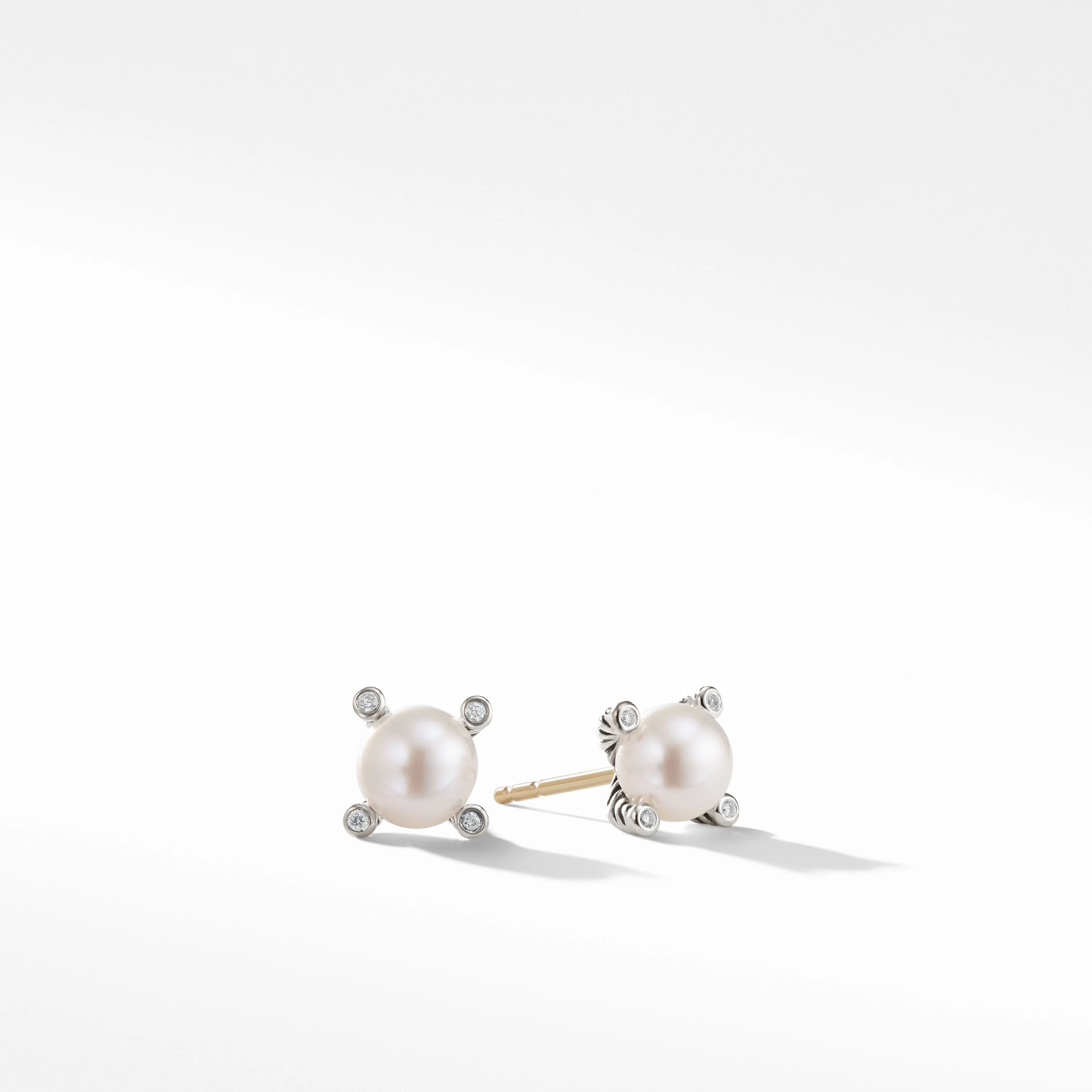 David Yurman | Cable Pearl Stud Earrings with Diamonds | David Yurman