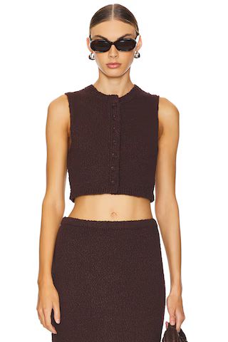 Lovers and Friends Agnese Cropped Vest in Brown from Revolve.com | Revolve Clothing (Global)