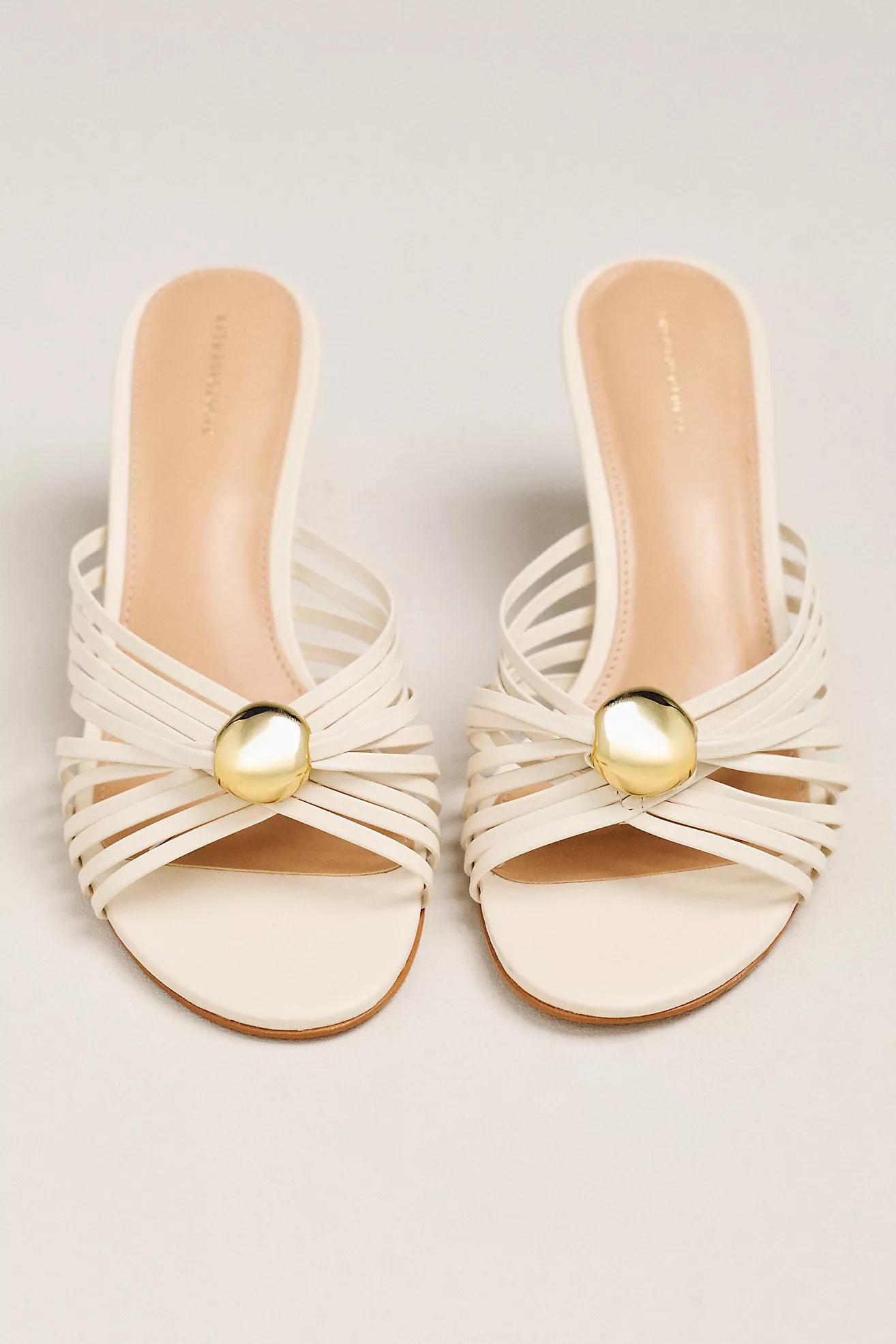 By Anthropologie Strappy Metallic Kitten Heel Sandals | Anthropologie (US)