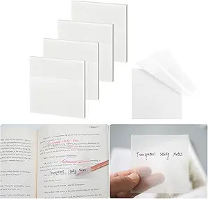 Amazon.com : Transparent Sticky Notes - 3x3 inch Clear Sticky Notes Waterproof Self-Adhesive Tran... | Amazon (US)