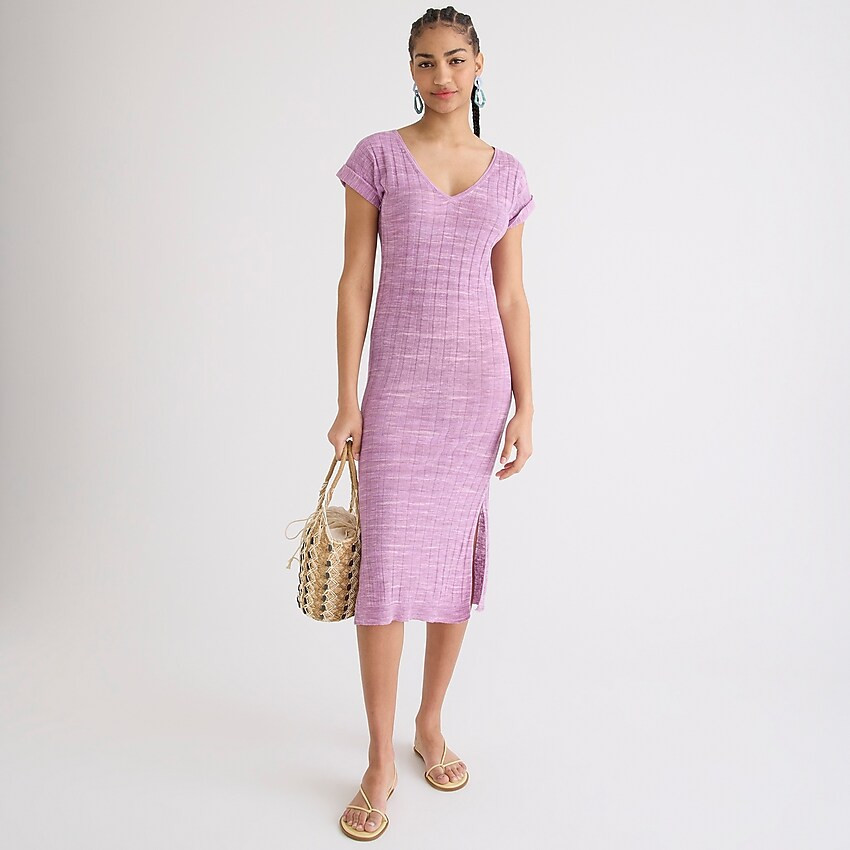 V-neck space-dyed knit dress | J. Crew US