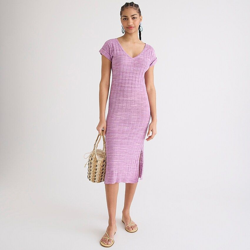 V-neck space-dyed knit dress | J.Crew US