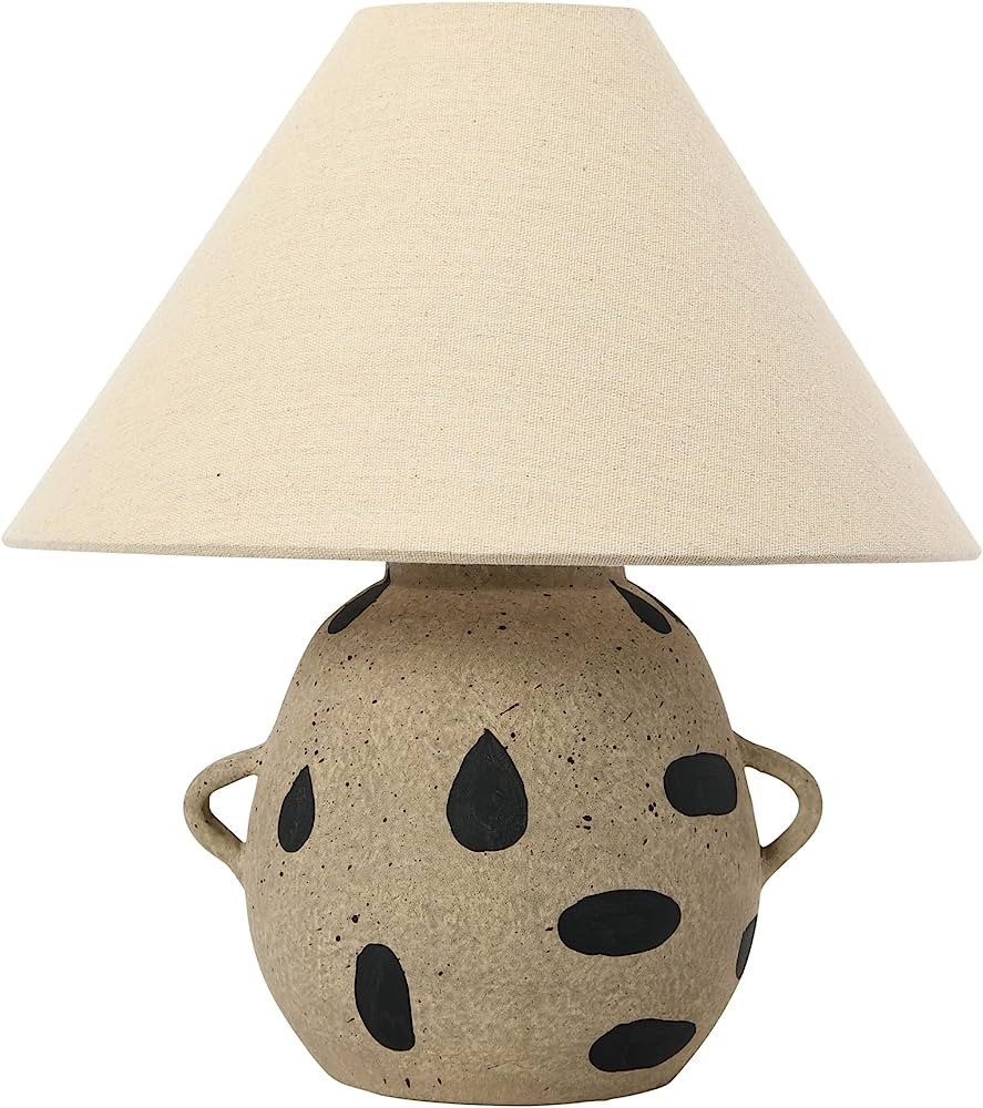 Creative Co-Op Hand-Painted Terra-Cotta Dots and Fabric Shade Table Lamp, 12" L x 12" W x 15" H, ... | Amazon (US)