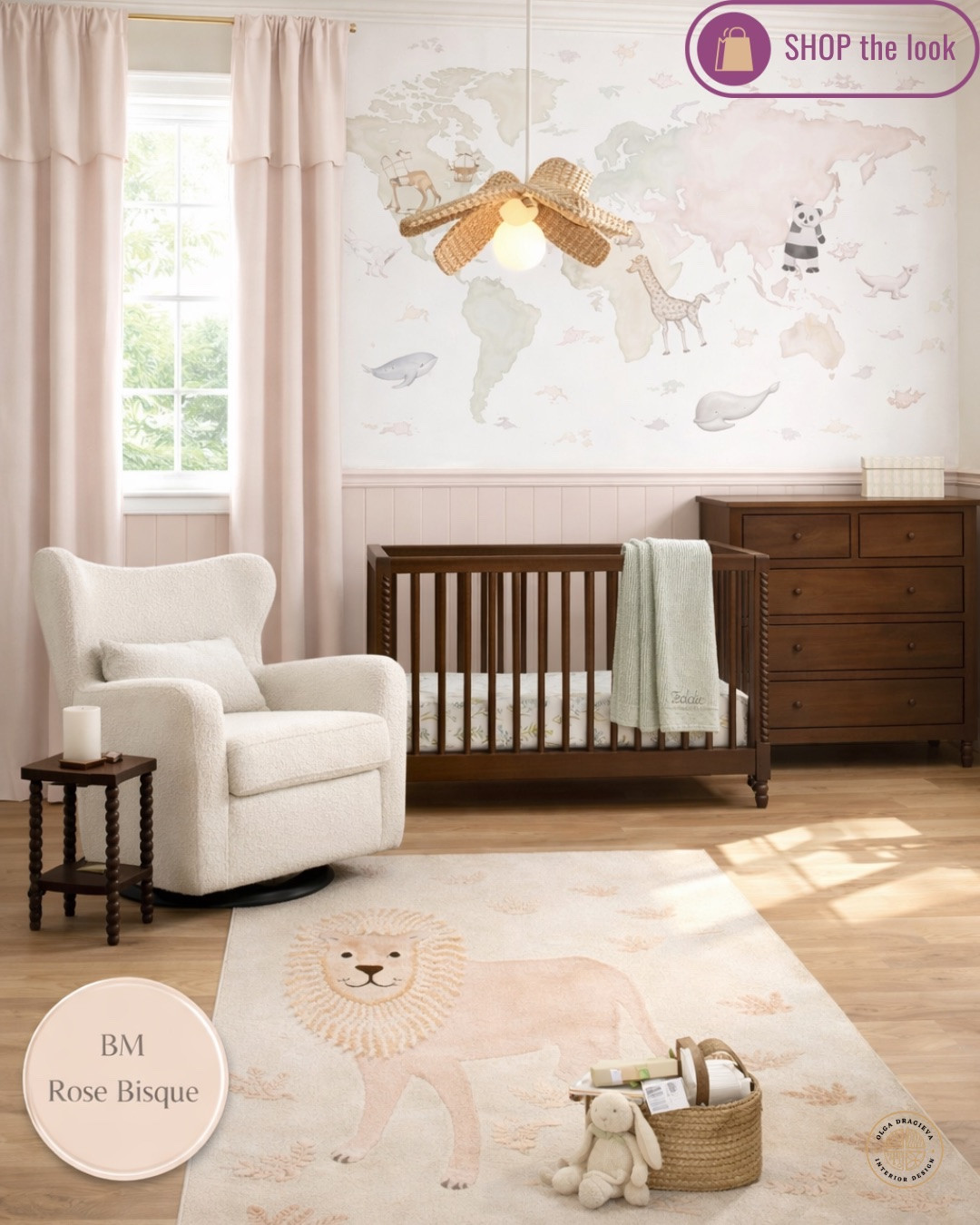 Cute Safari-inspired nursery design, comfy nursery chair, beautiful crib and dresser, lion rug from West Elm, palm chandelier from West Elm and wallpaper form Wayfair. #homedecor #safarinursery

#LTKHome #LTKBaby #LTKBump