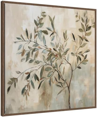 Kate and Laurel Framed Canvas Wall Art Print Olive Tree Abstract Square by The Creative Bunch Stu... | Amazon (US)