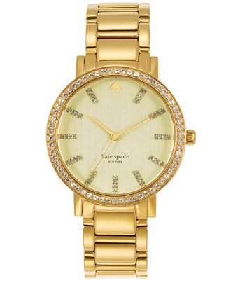 kate spade new york Women's Gramercy Grand Gold-Tone Bracelet Watch 38mm 1YRU0358 | Macys (US)