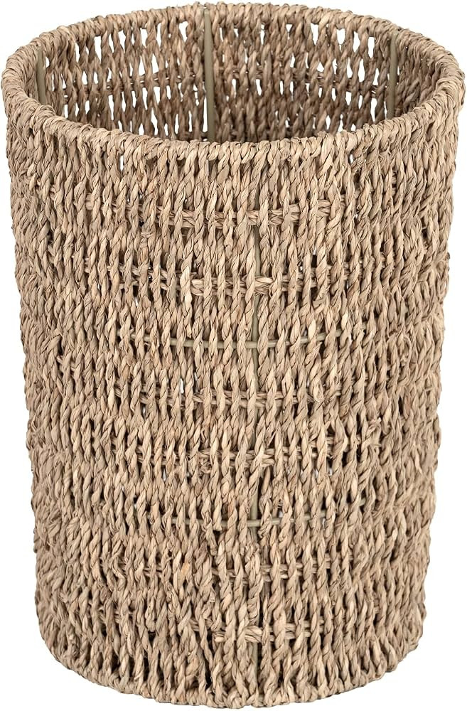 StorageWorks Wicker Waste Basket, Small Trash Can, Wicker Trash Basket with Handwoven Seagrass, W... | Amazon (US)