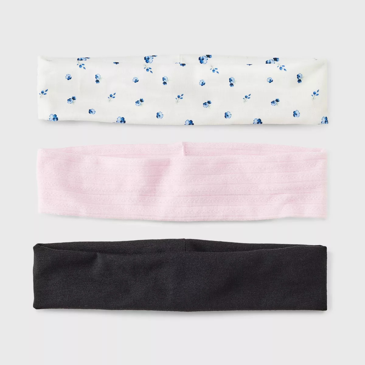 Girls' 3pk Floral Headwrap Headband Set - art class™ Navy Blue/Pink/Black: Fashion Accessory fo... | Target