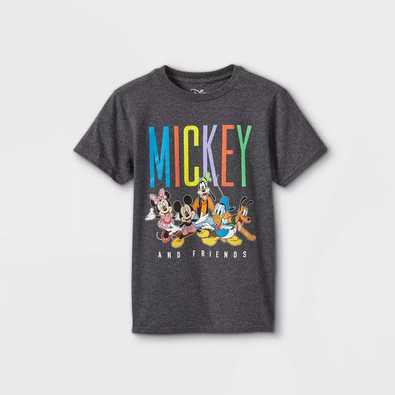 Boys' Mickey Mouse & Friends Team Up Short Sleeve Graphic T-Shirt - Gray | Target