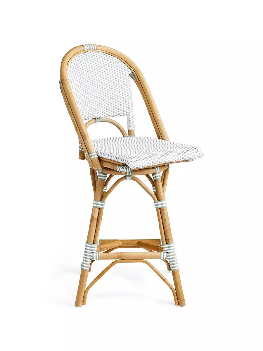 Riviera Rattan Counter Stools - Sage | Serena and Lily