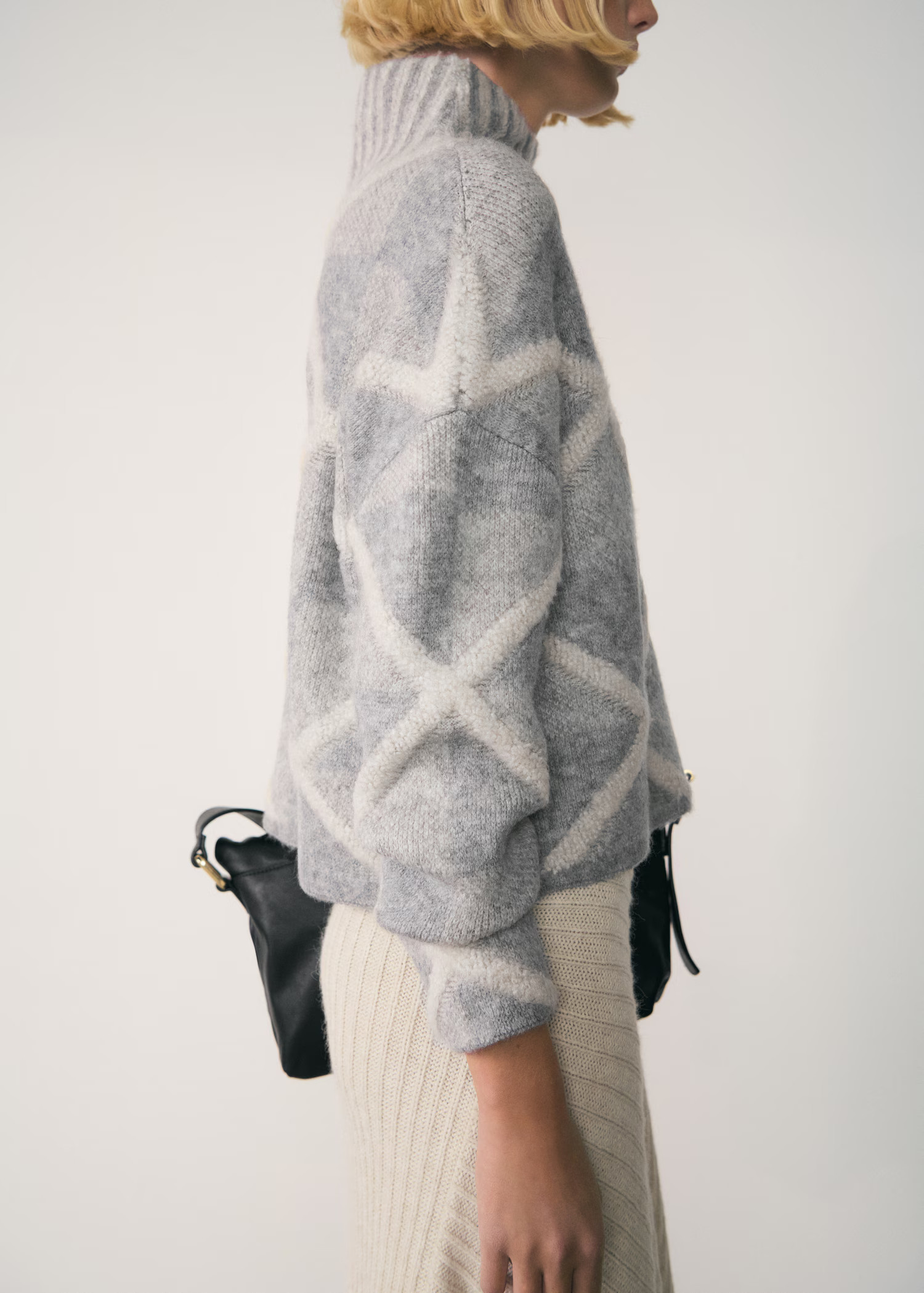 Turtleneck rhombus sweater - Women | MANGO USA | Mango (US/MX/AU)