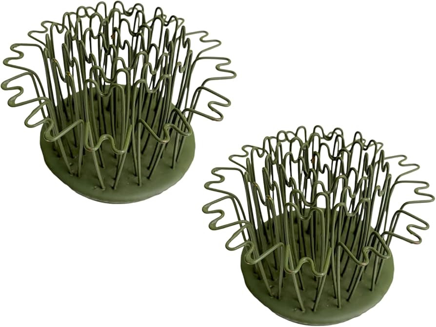 Floral Genius Set of 2-2-1/2" Original Blue Ribbon Metal Round Hairpin Holder | Flower Frog Kenza... | Amazon (US)