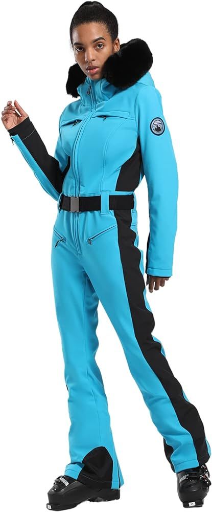 GSOU SNOW Women's Snowsuit One Piece Ski Suit Jumpsuits Waterproof Ski Onesies Snowboardsuit Insu... | Amazon (US)