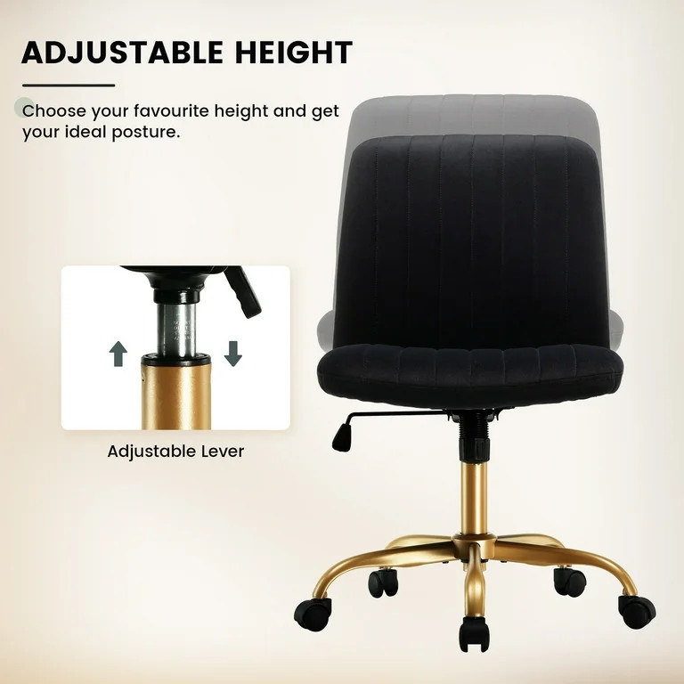 Mainstays Extra Plush Velvet Channel Upholstered Office Chair, Black | Walmart (US)