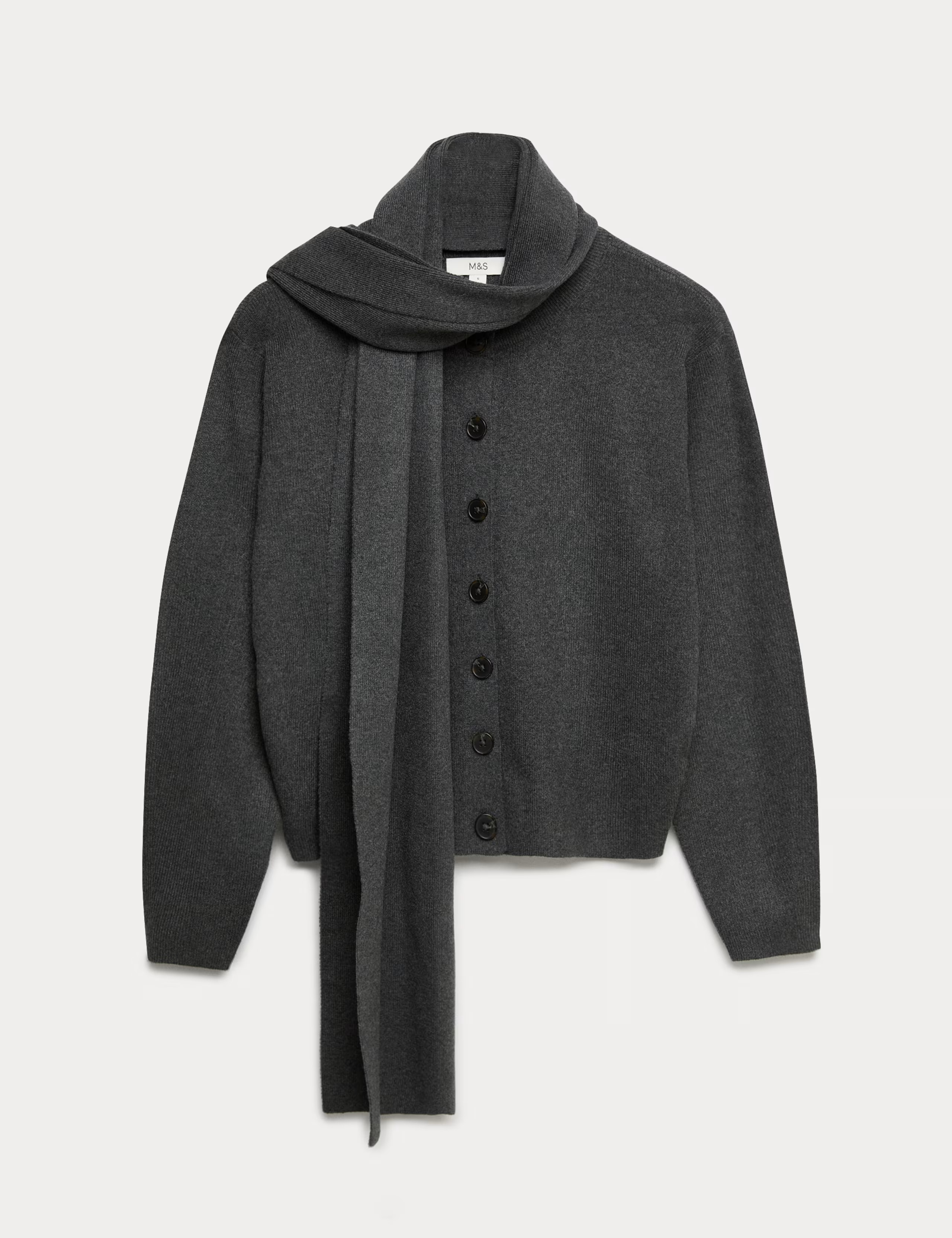 Air-Yarn Scarf-Neck Cardigan | M&S | M&S | Marks & Spencer (UK)