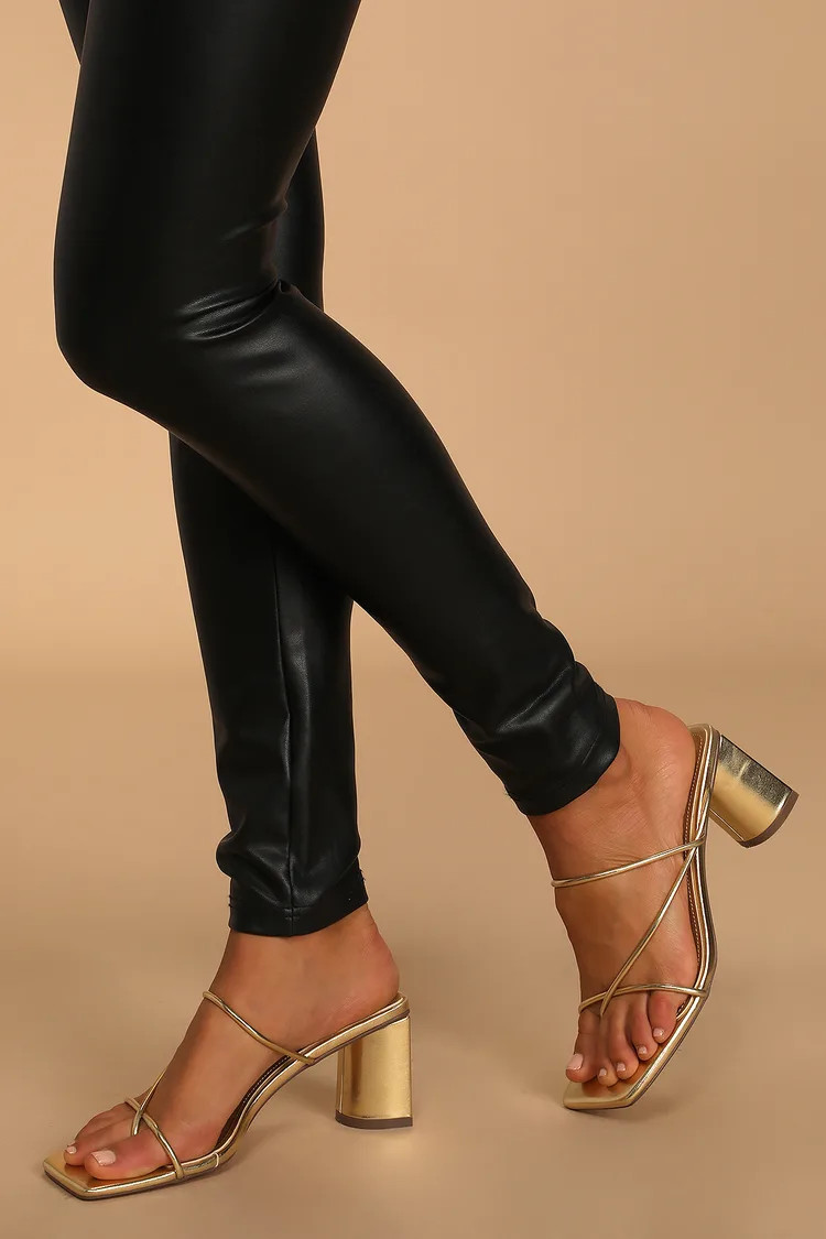 Jocelynn Gold Strappy High Heel Sandals | Lulus