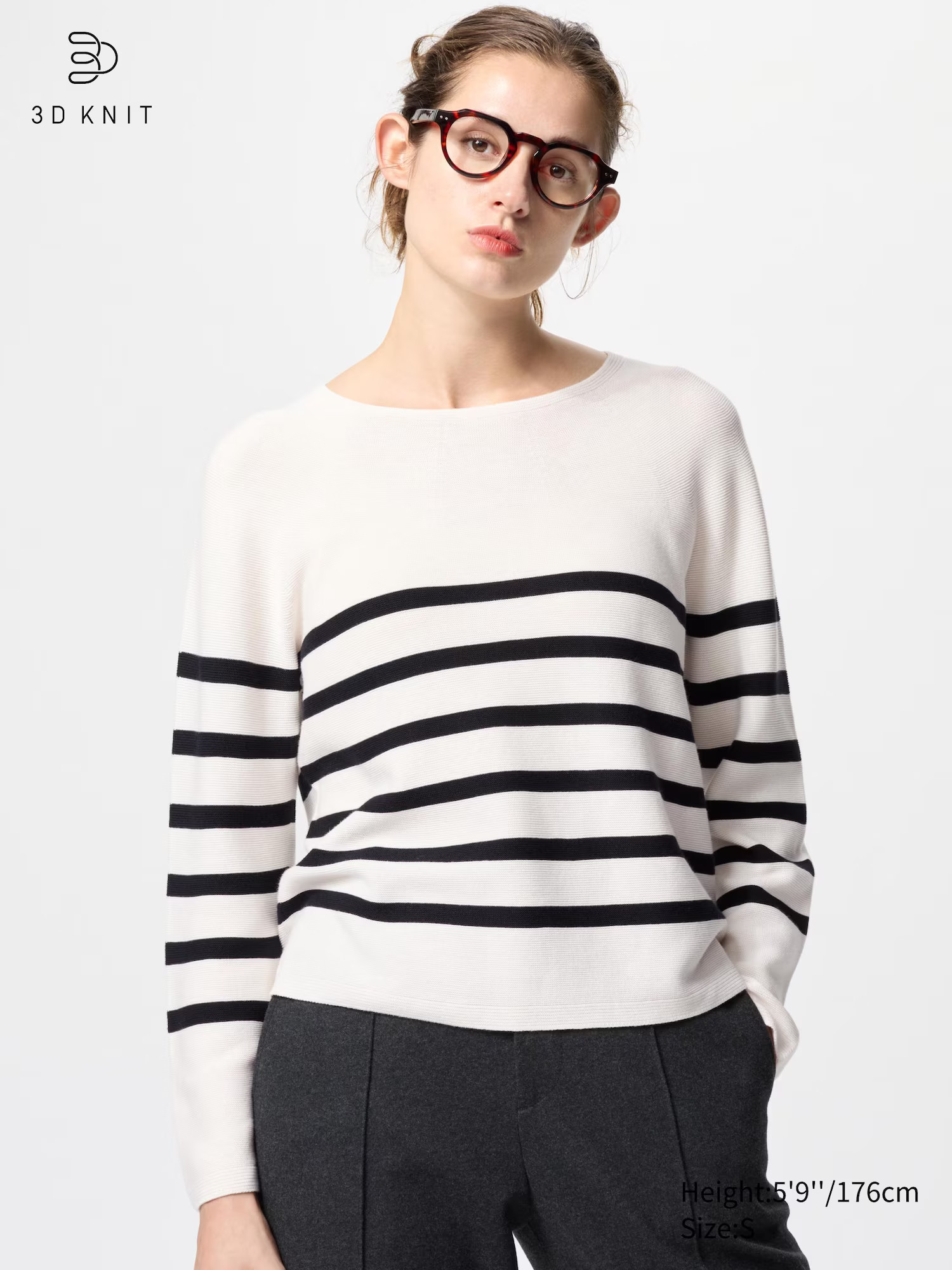 3D Knit Cotton Sweater | Striped | UNIQLO (US)