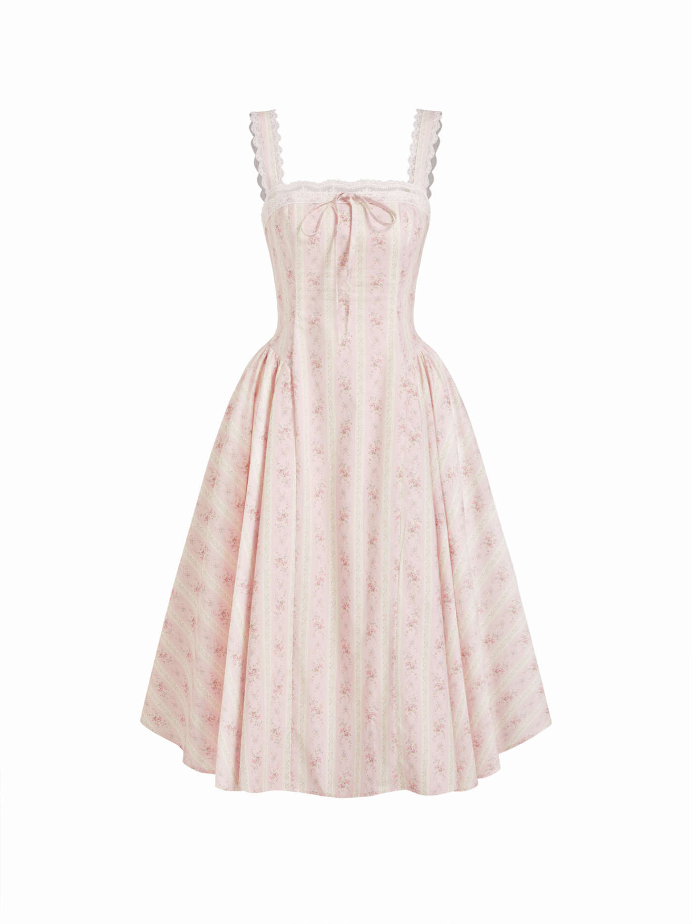 Cotton Sweetheart Ditsy Floral Lace Up Ruffled Maxi Dress | Cider