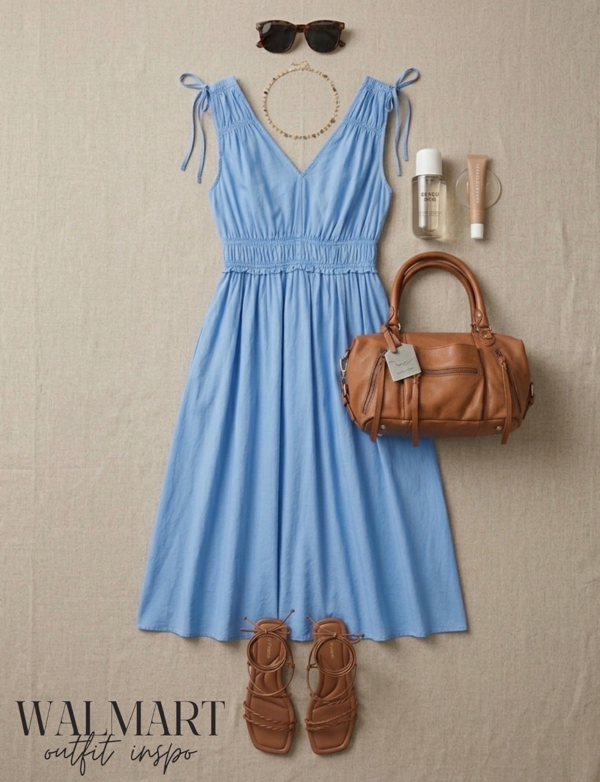 🤍 This new dress at Walmart is the perfect dress to have in your closet because you can dress it up or down! I styled it with a boho chic look.