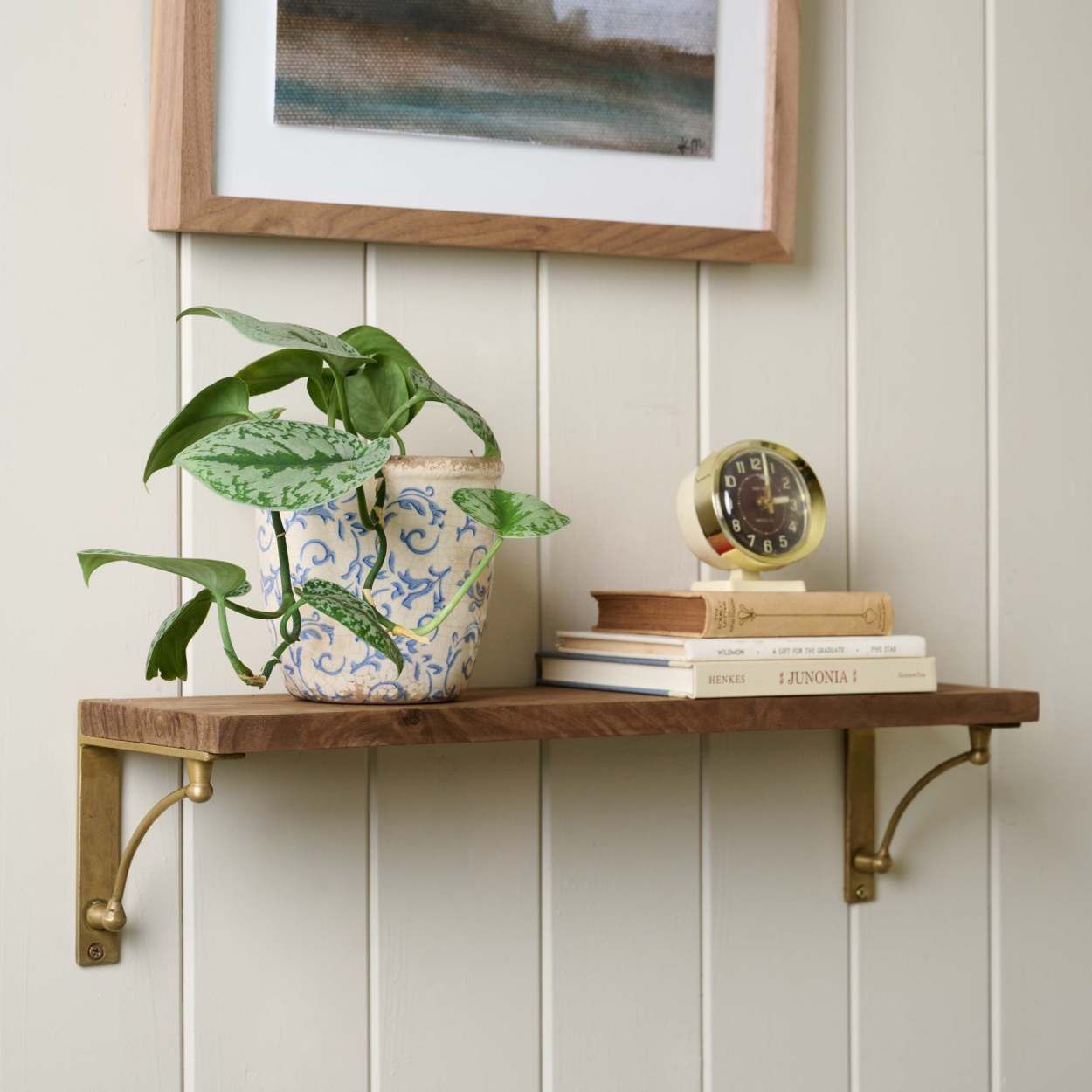 Single Parker Brass and Wood Shelf | Magnolia