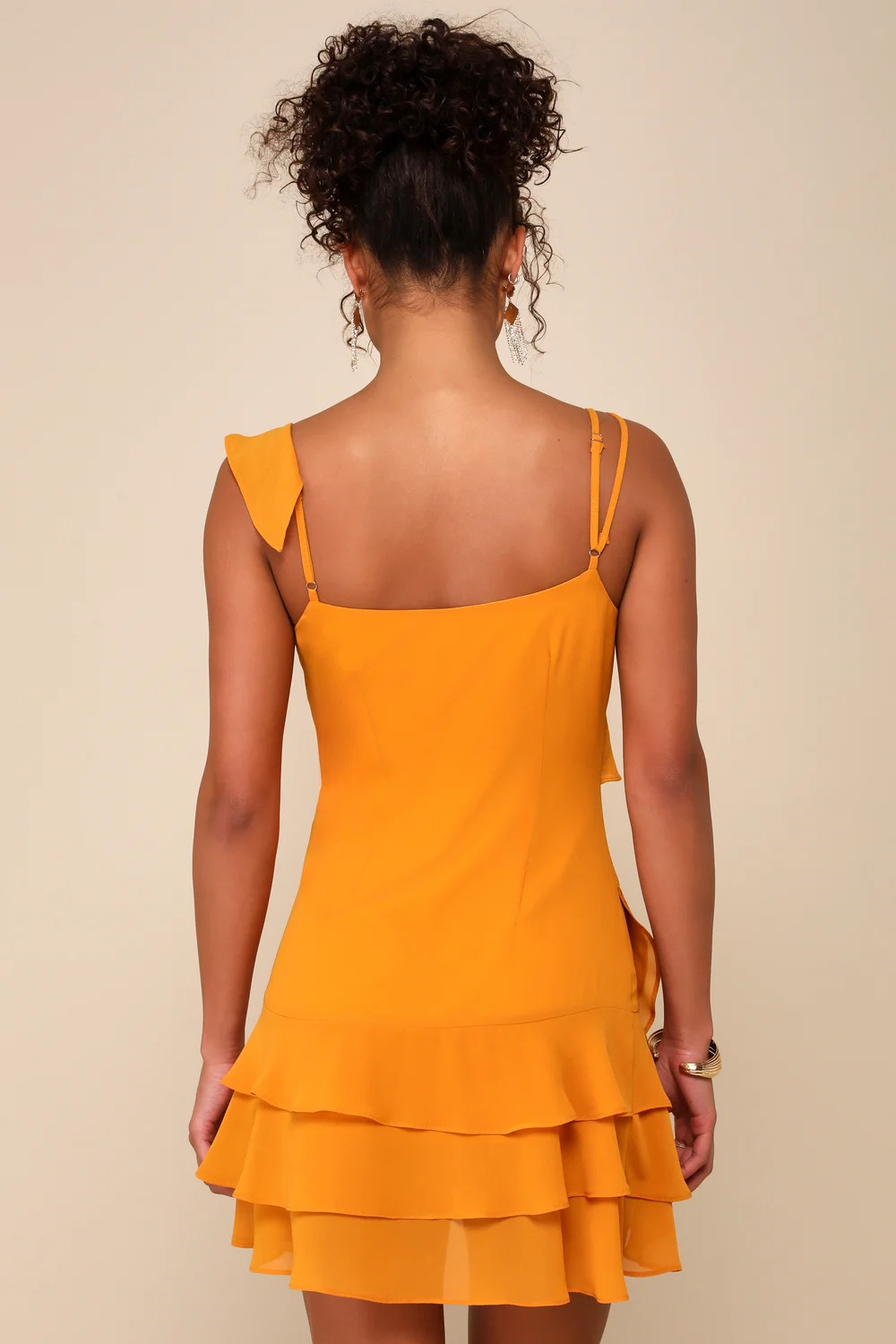 Alluring Presence Golden Yellow Ruffled Tiered Mini Dress | Lulus
