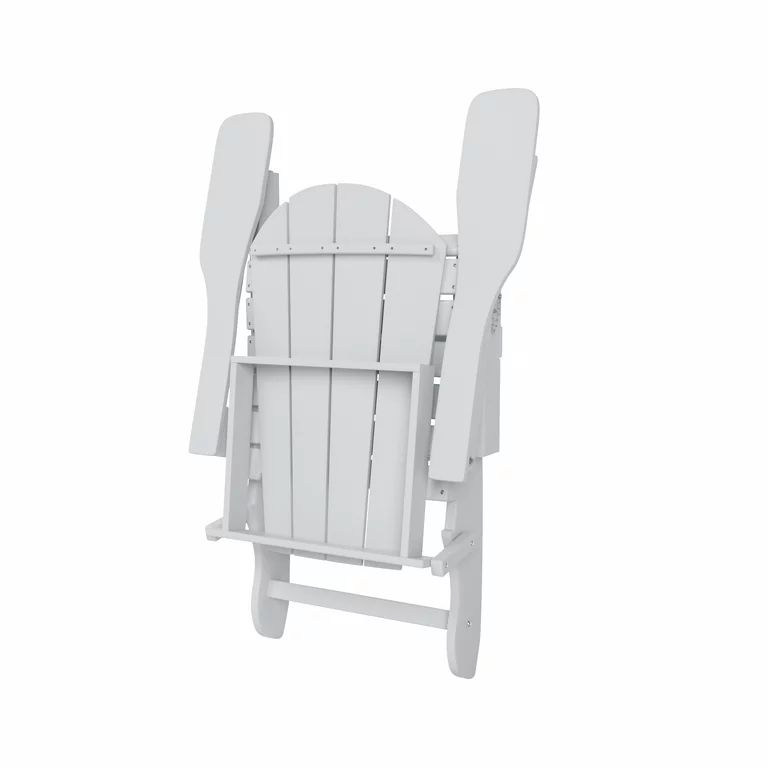 Westintrends Outdoor Folding HDPE Adirondack Chair, Patio Seat, Weather Resistant, White | Walmart (US)
