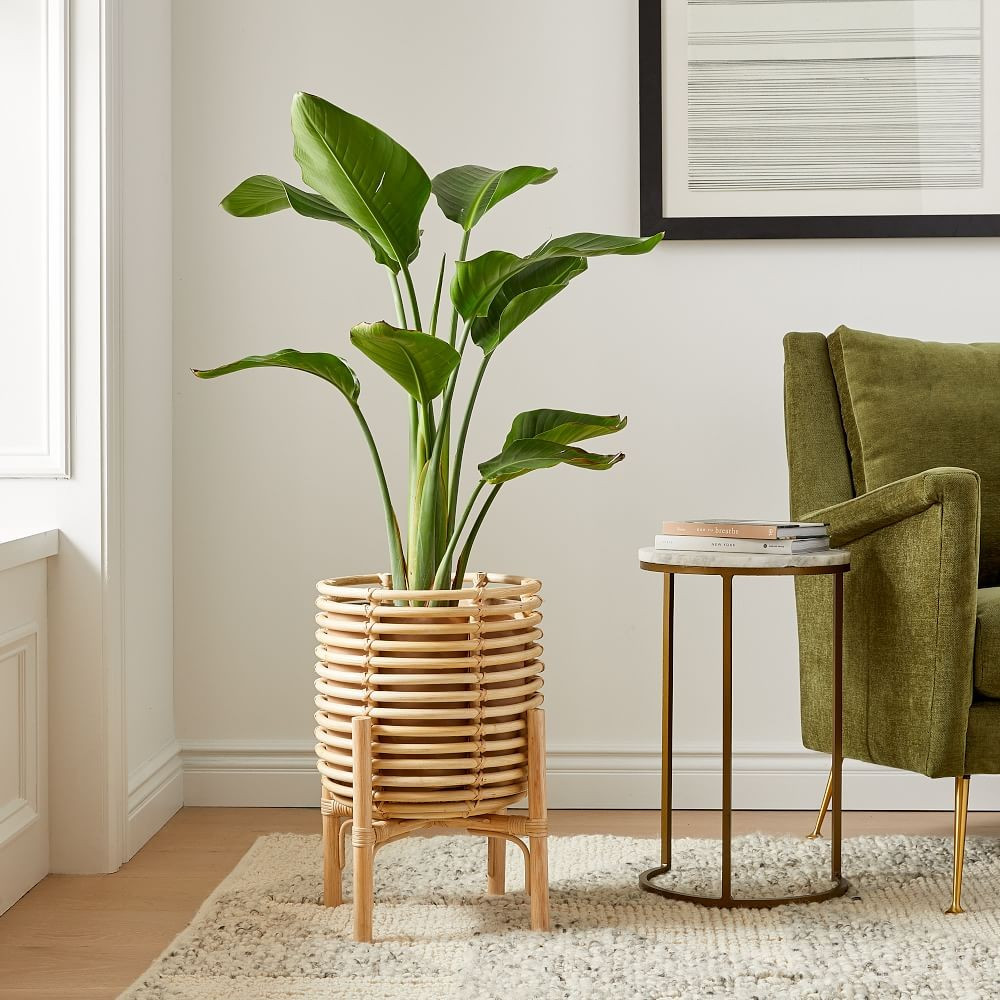 Adobe Rattan Planter | West Elm (US)