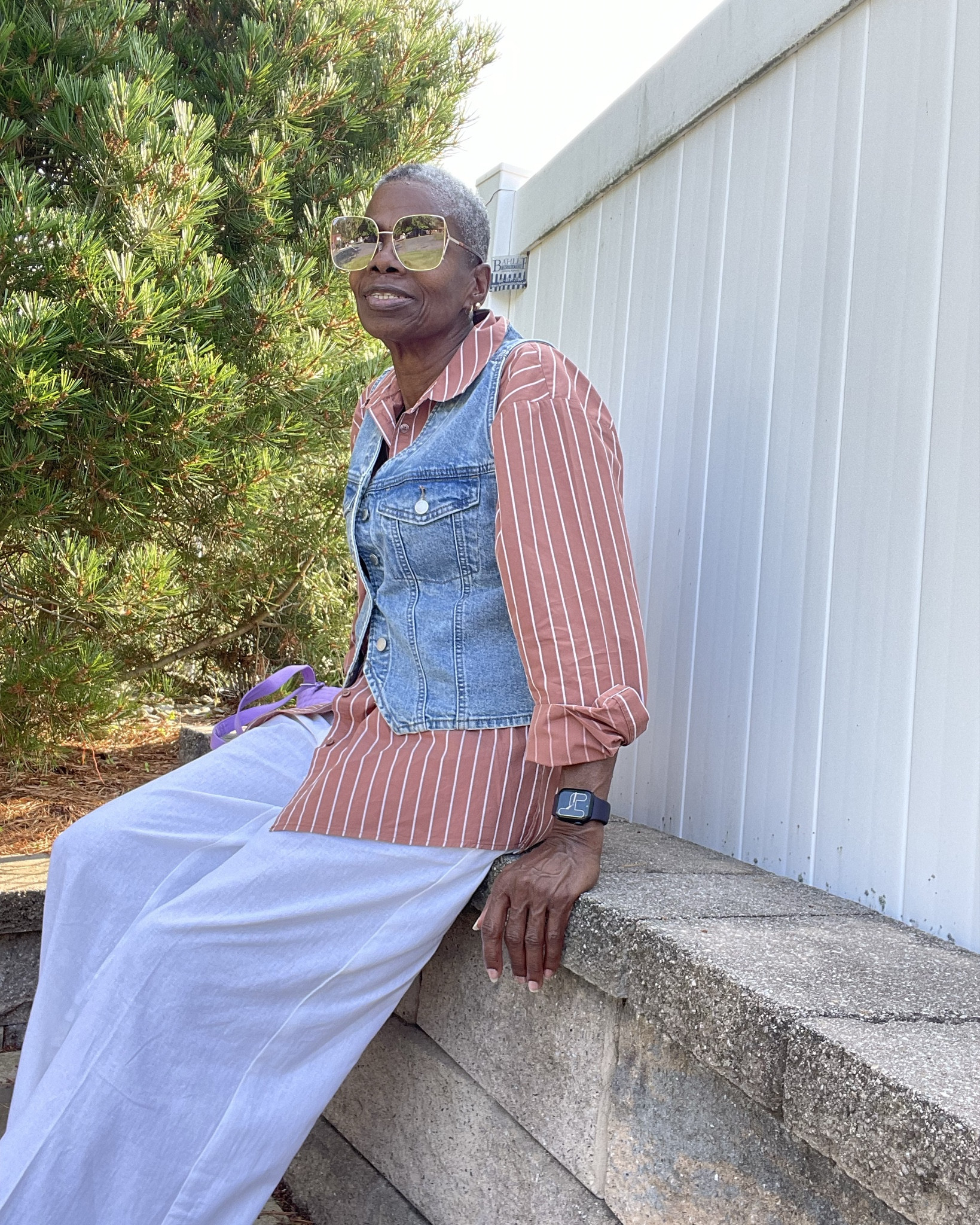 Tailored boyfriend long-sleeve shirt linen  pants and denim vest all from target 
Like items  from target listed below 

#LTKStyleTip #LTKFindsUnder100 #LTKWorkwear