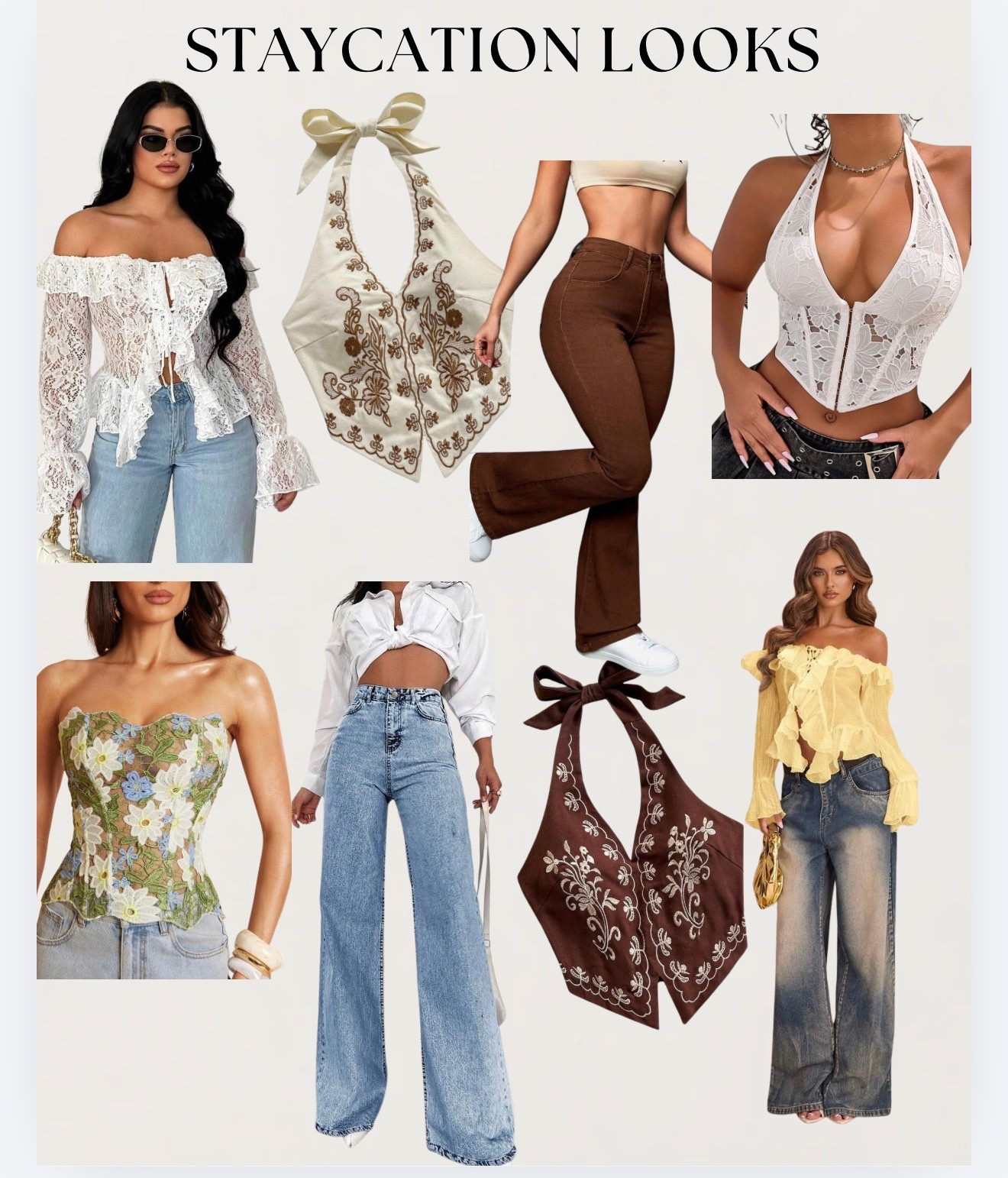 Staycation ranch looks. Love these for the spring. All sizes medium 
.
.
#sheinhaul #springlooks 

#LTKstyletip #LTKsalealert #LTKtravel